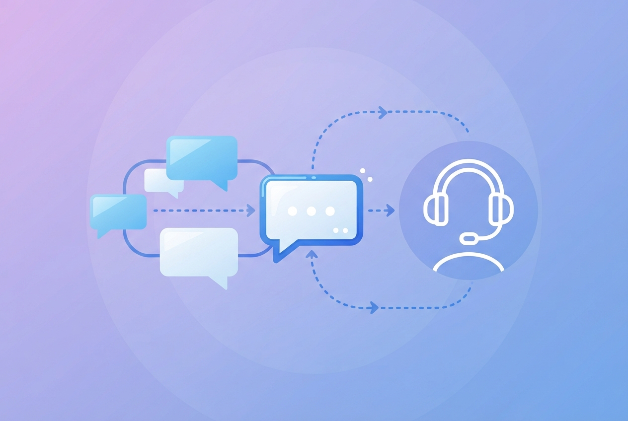 Abstract illustration representing AI customer support