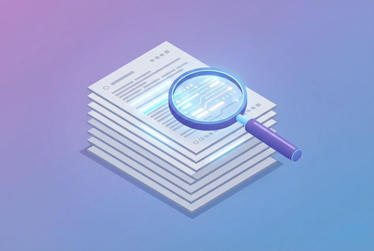 Abstract illustration representing AI document analysis