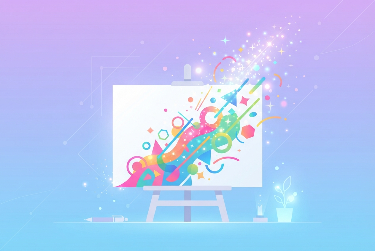 Abstract illustration representing AI image generation