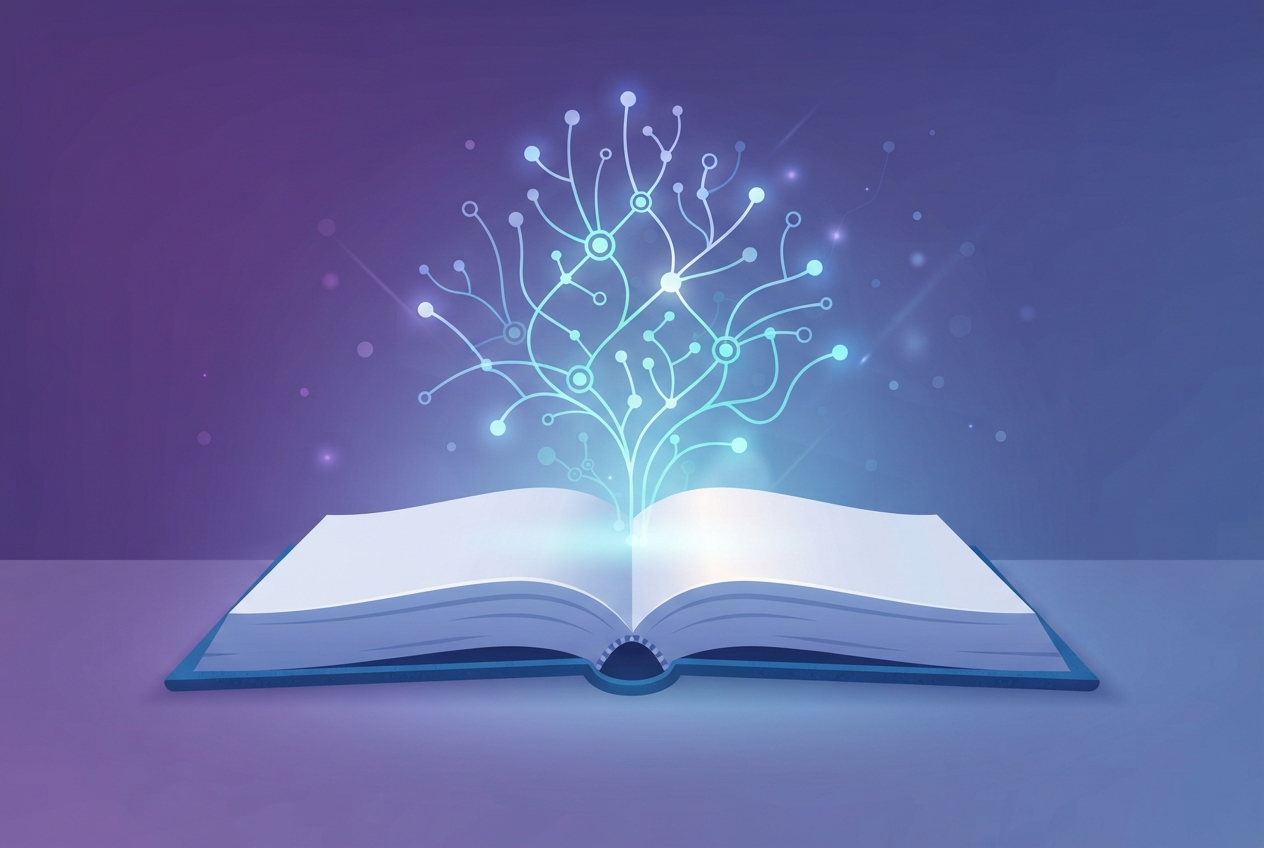 Abstract illustration representing AI learning and tutoring