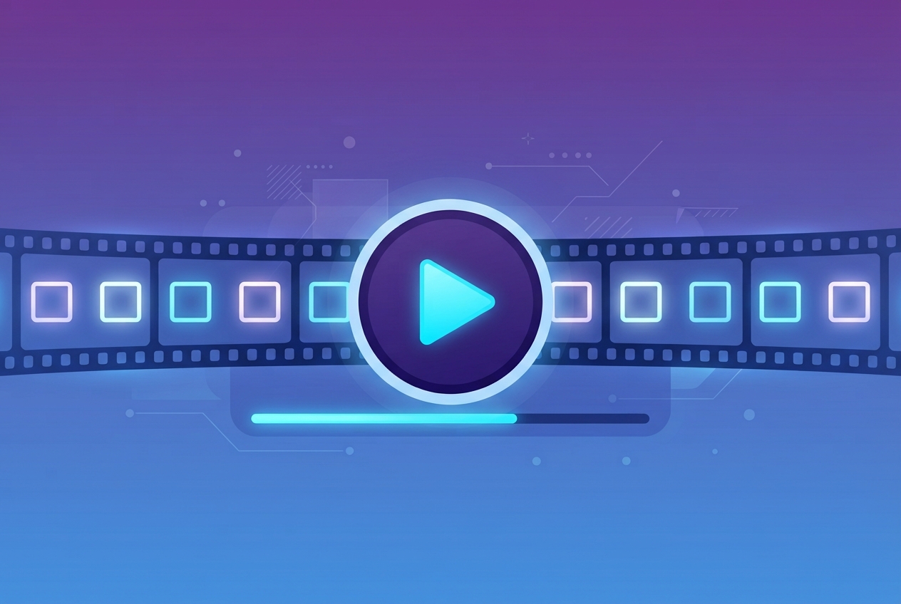 Abstract illustration representing AI video creation tools