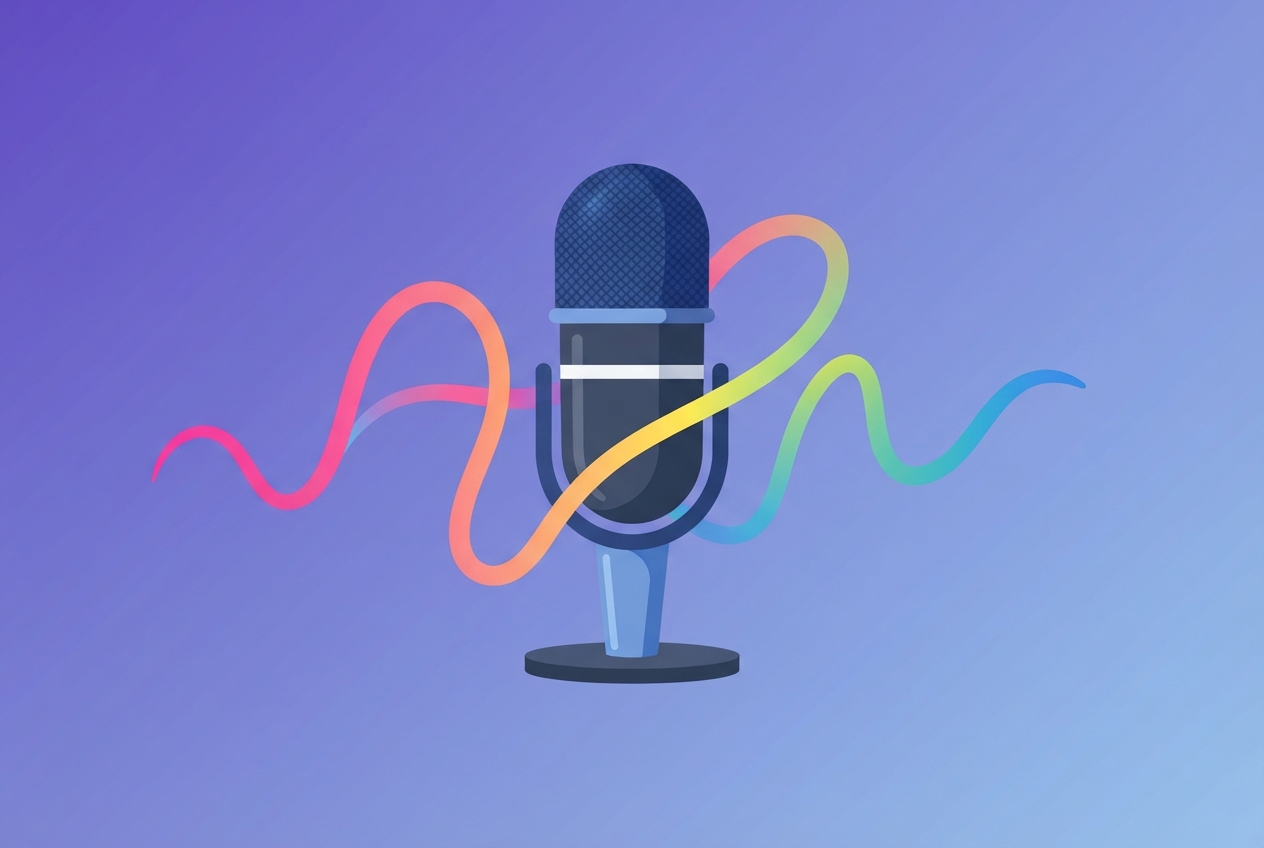 Abstract illustration representing AI voiceover tools