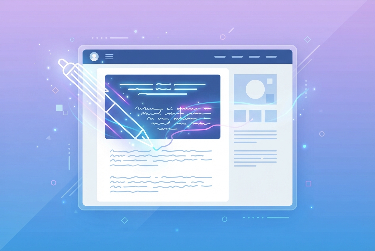 Abstract illustration representing AI blog writing tools